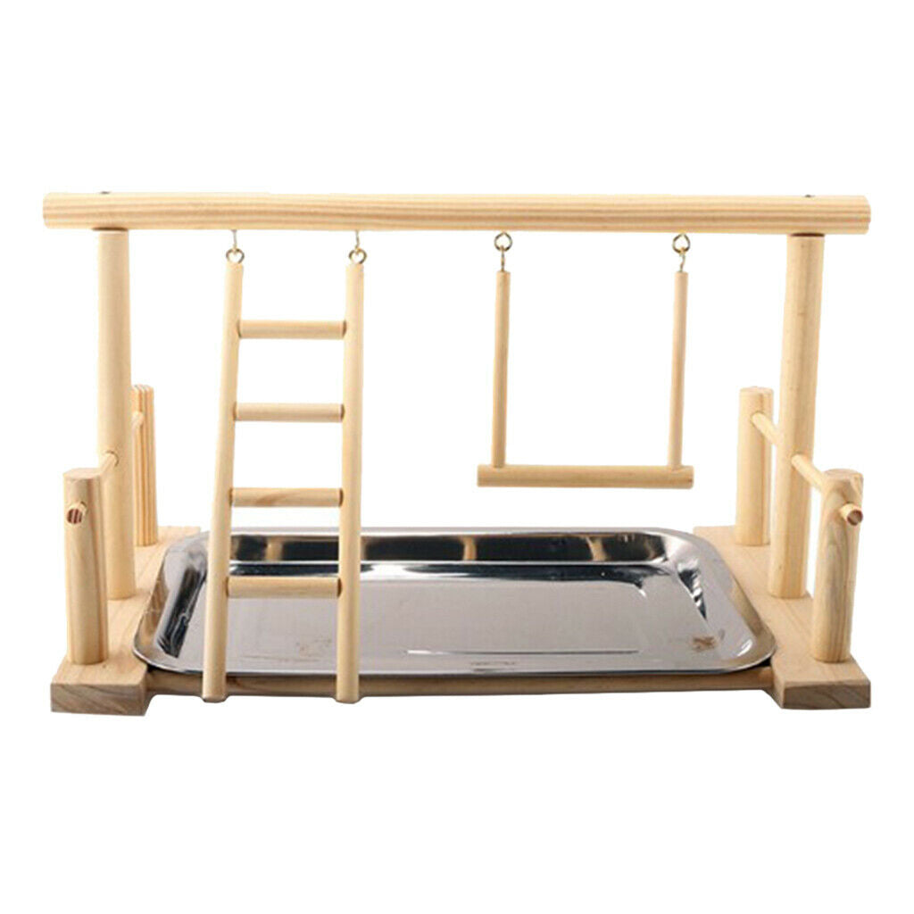 Parrot Birds Play Stand Cockatiel Playground Wooden Perch Gym Playpen A