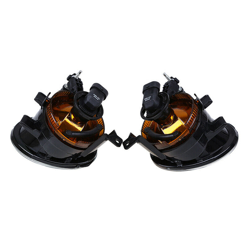1Pair Fit VW Touareg 2010-2015 Front Bumper Fog Light Assembly Amber Lamp Bulb