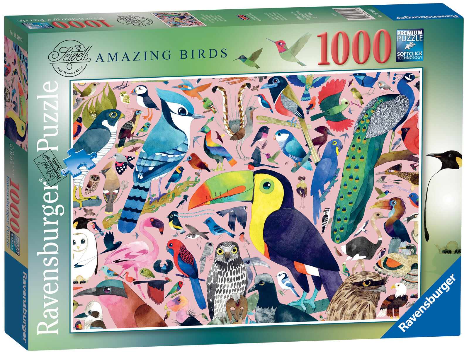 16769 Ravensburger Matt Sewell's Amazing Birds Jigsaw Puzzle 1000pc Age 12yrs+