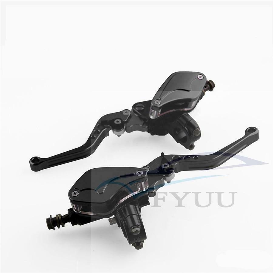7/8"22mm Motorcycle Master Cylinder Reservoir Hydraulic Brake Clutch Lever Black