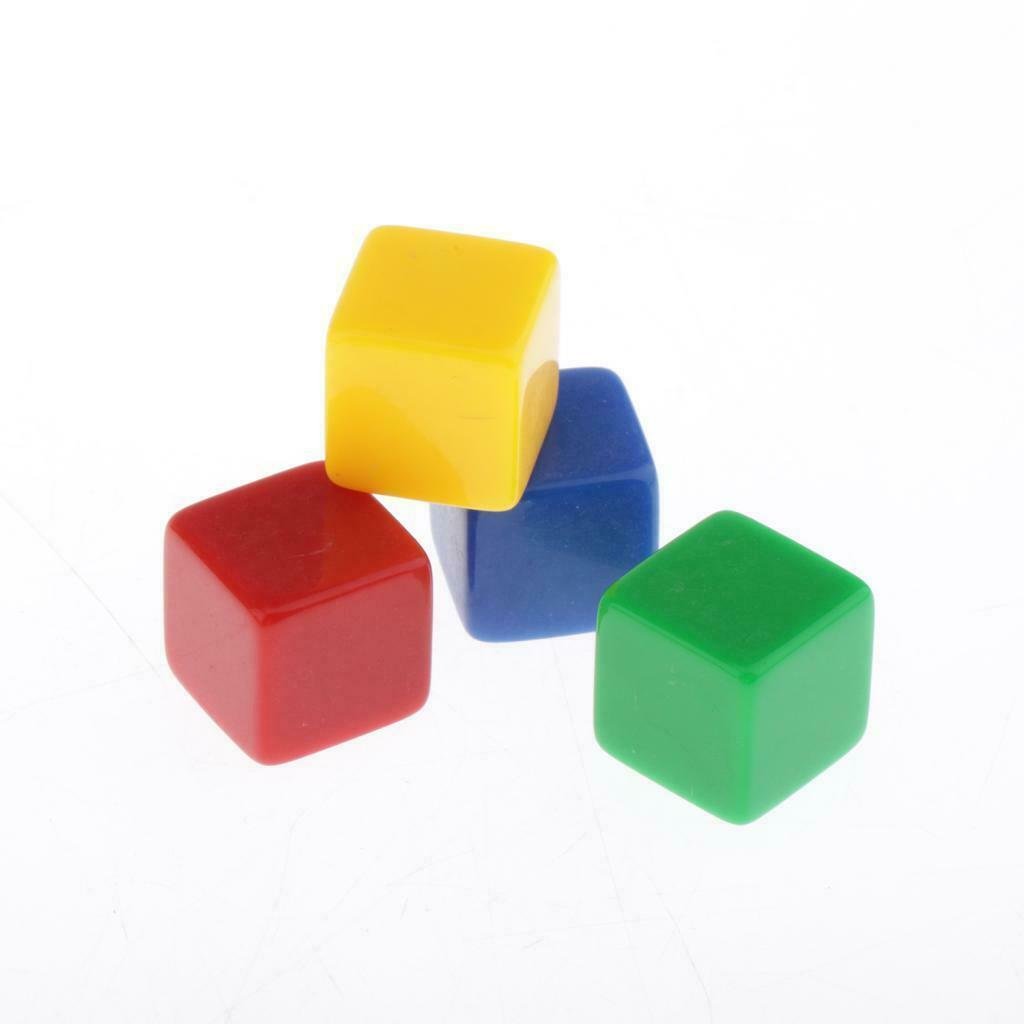 16mm Acrylic Blank Mixed Dice Cubes - Square Corner D6 Dice for Board Games,