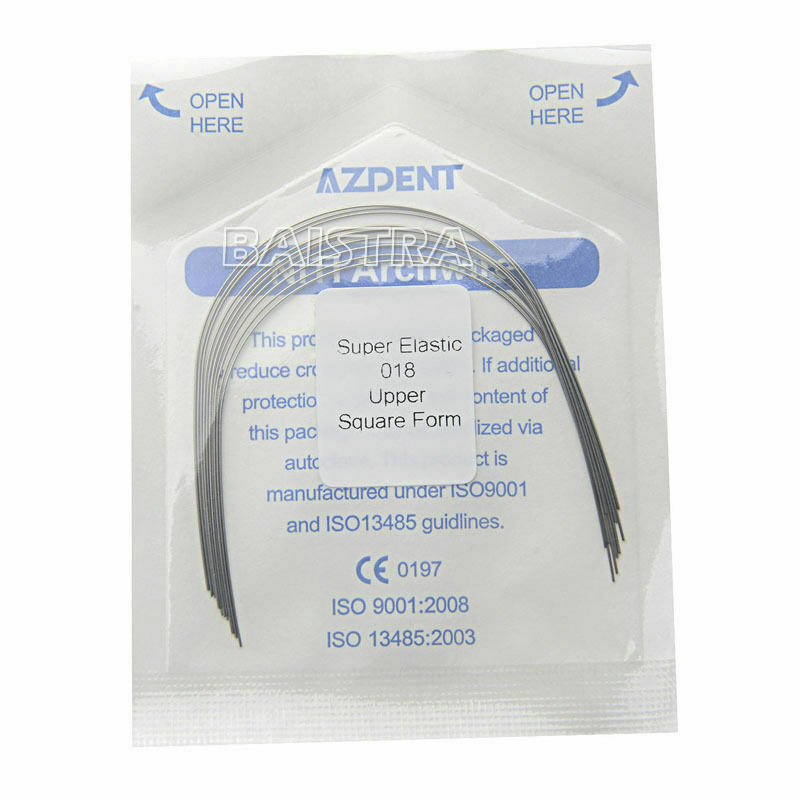 50 X Dental Orthodontic Arch Wires Super Elastic Niti Square Round 018 Upper AZ