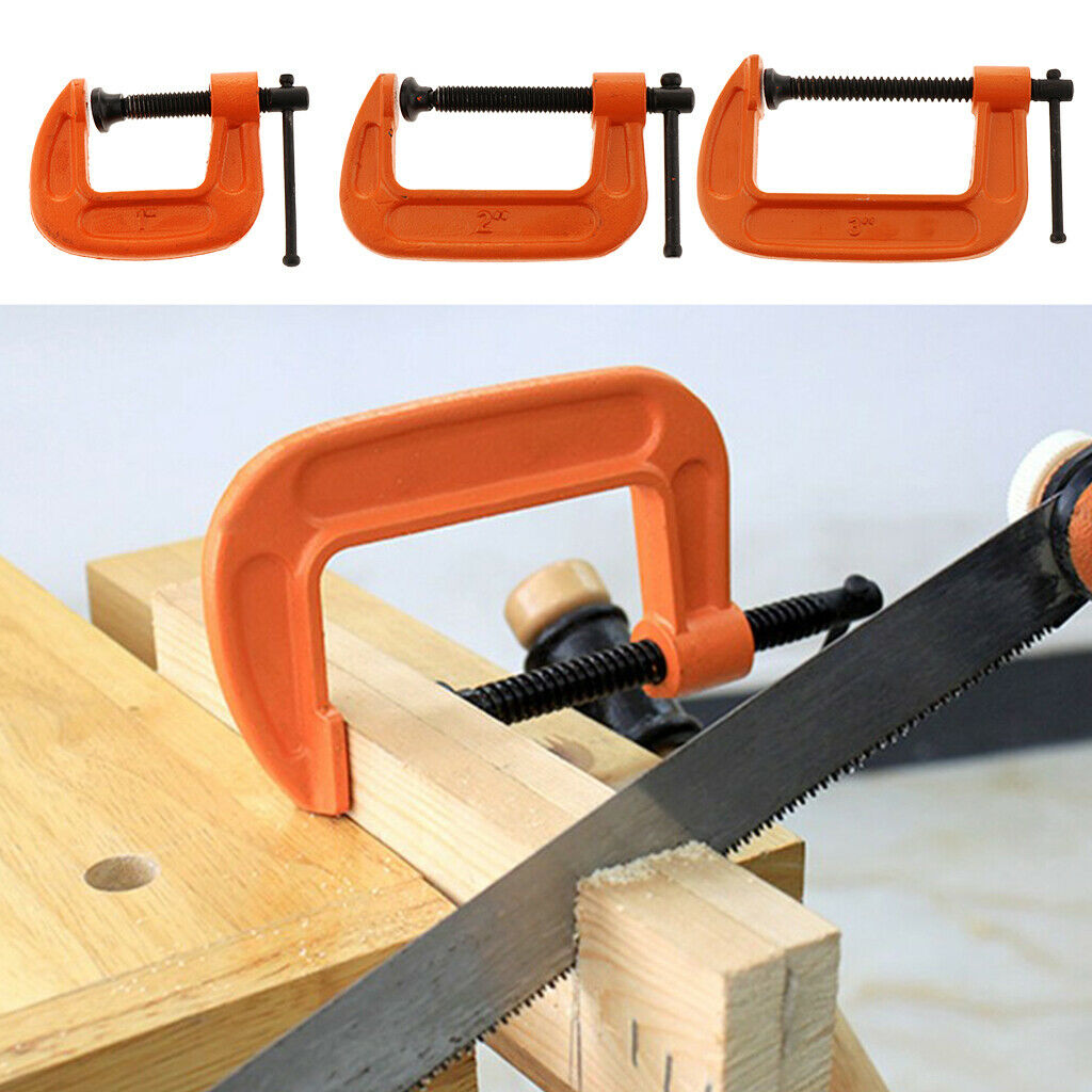 3pcNew Heavy Duty G Clamp Steel Industrial Metal Wood Woodwork Vice Workshop