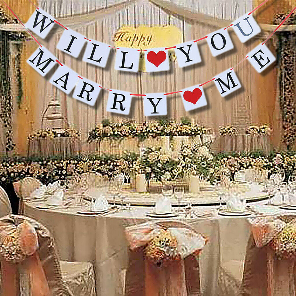 Rustic Will You Marry Me Hanging Garland & Latex Balloons Set for Wedding