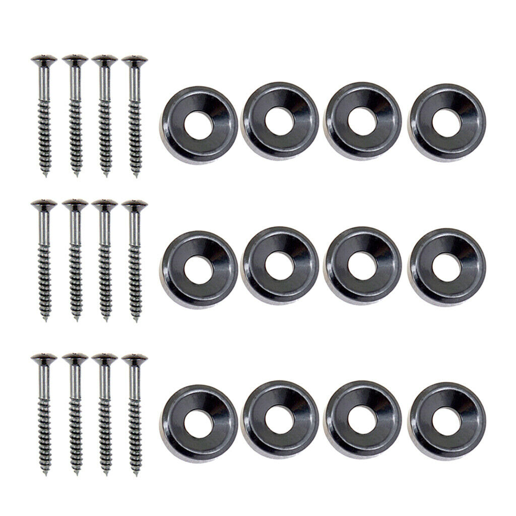 12pcs Guitar Body Fixed Neck Ferrules Mounting Screws for Guitar Parts