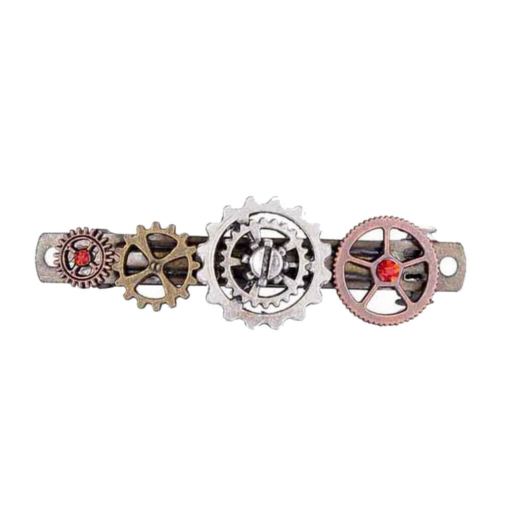 Retro Steampunk Gears Clock Hairpin Barrette Barrette Costume Accessory
