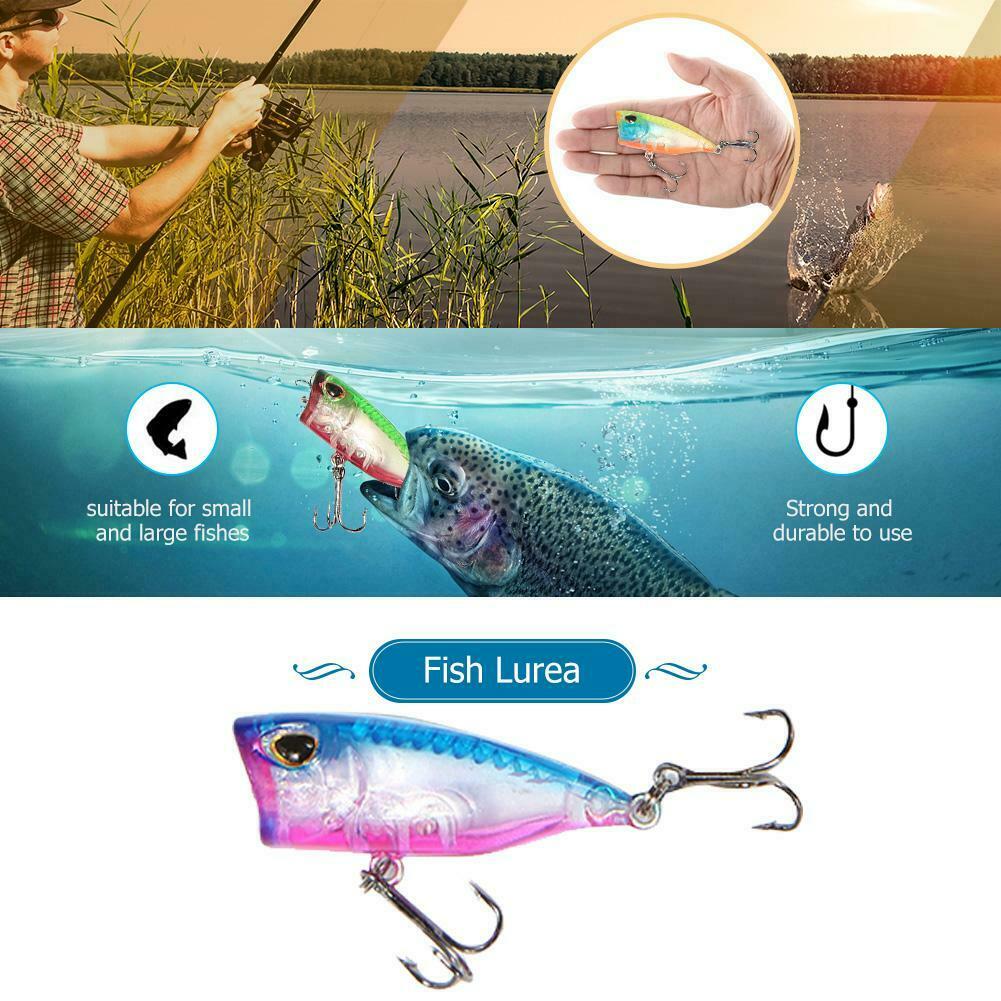 5pcs Fishing Lure Wobblers 4cm 3.5g Floating Crankbait Artificial Hard Bait @