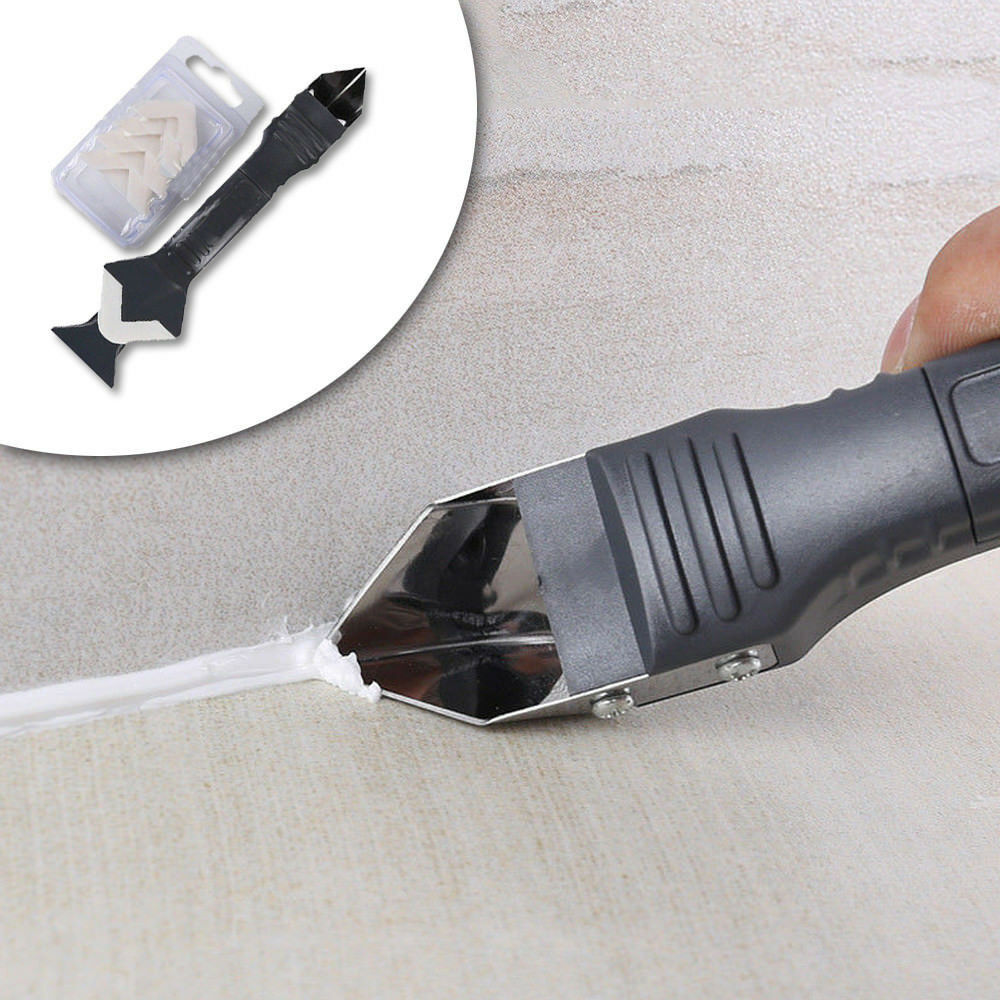 3 In 1 Silicone Remover Caulk Finisher Sealant Smooth Scraper Grout Kit Tool CHI