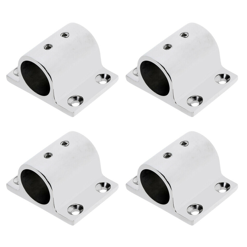 Set of 4 Marine Hand Rail Fitting 90 Degree Rectangle Base for 1" Tube