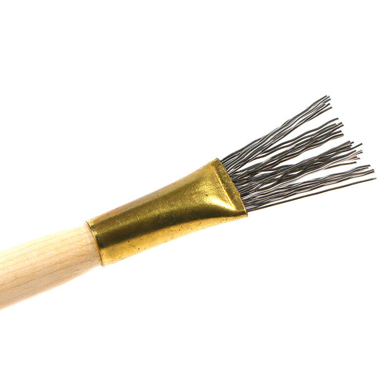 2Pcs Wooden Handle Thick + Thin Iron Wire Brush Clay Tool for Making Cl.l8