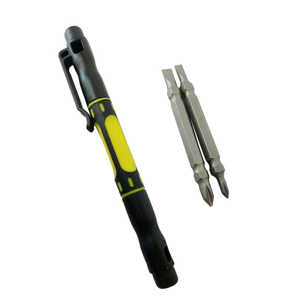 4-in-1 Bi-Material Pocket Screwdriver Double Ended Bit Handy Repair Tool Kit