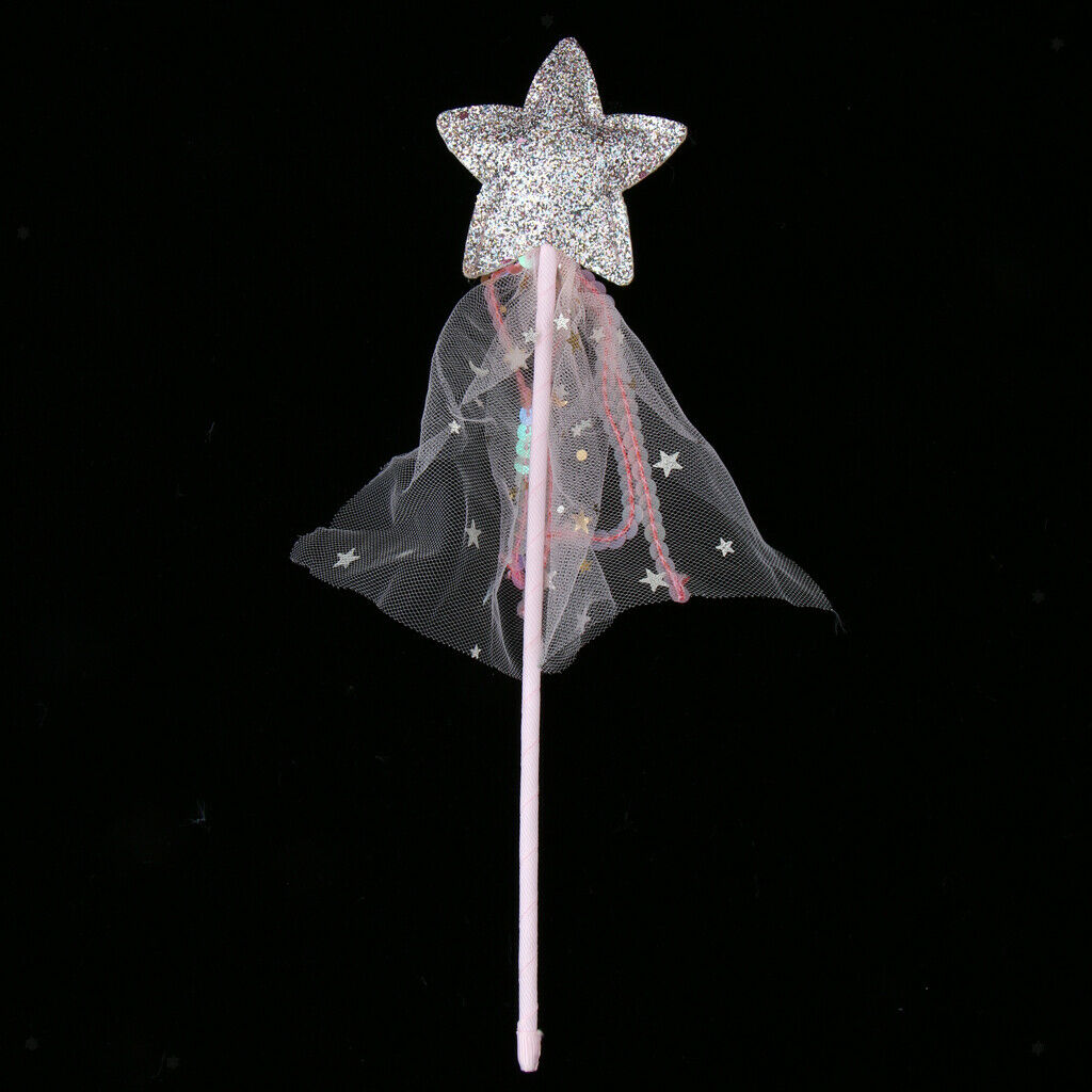 Sparkle Pink Star Shape Princess Fairy Wands For Kids
