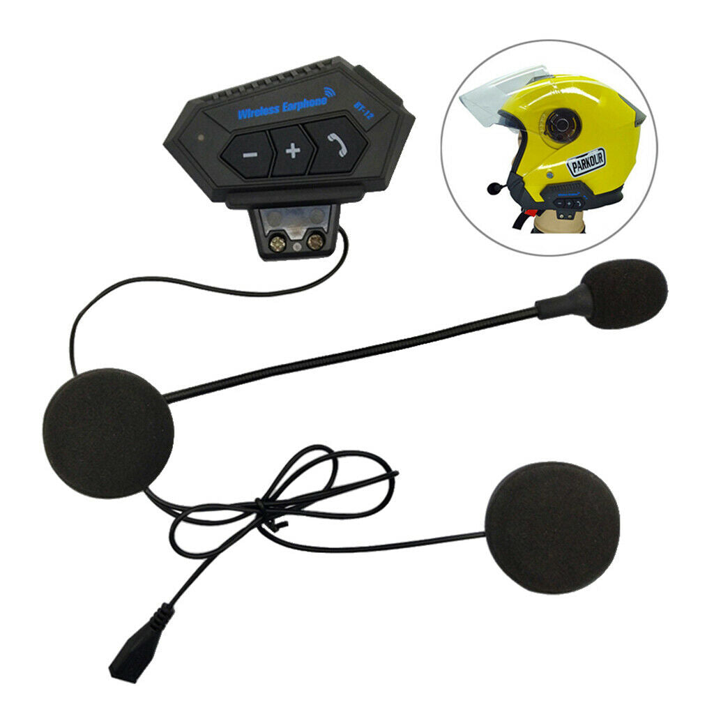 Motorcycle Helmet Headset Intercom Bluetooth Headphone Mic Handsfree New