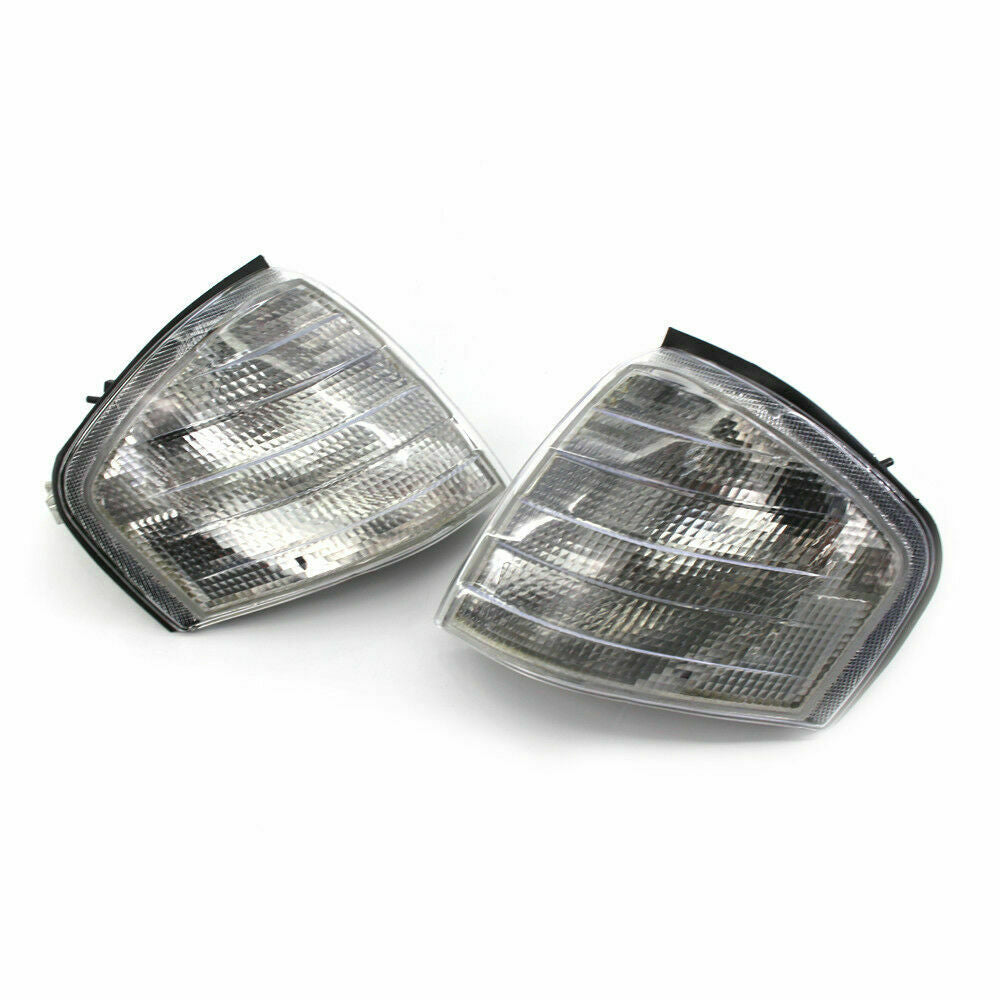 Pair Clear Corner Turn Signal Light for Mercedes Benz C Class W202 1994-2000