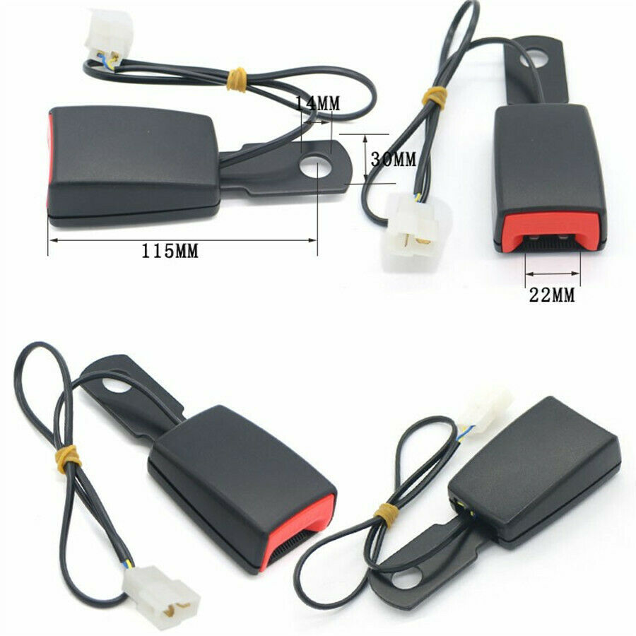 1x Car Seat Belt Latch Buckle Safety Belt Buckle Plug Adapter w/ Alarm Wire