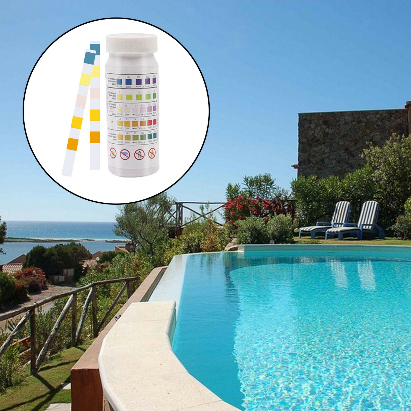 50x Pool Water Quality 4-In-1 Test Strip Alkalinity Hardness Fast