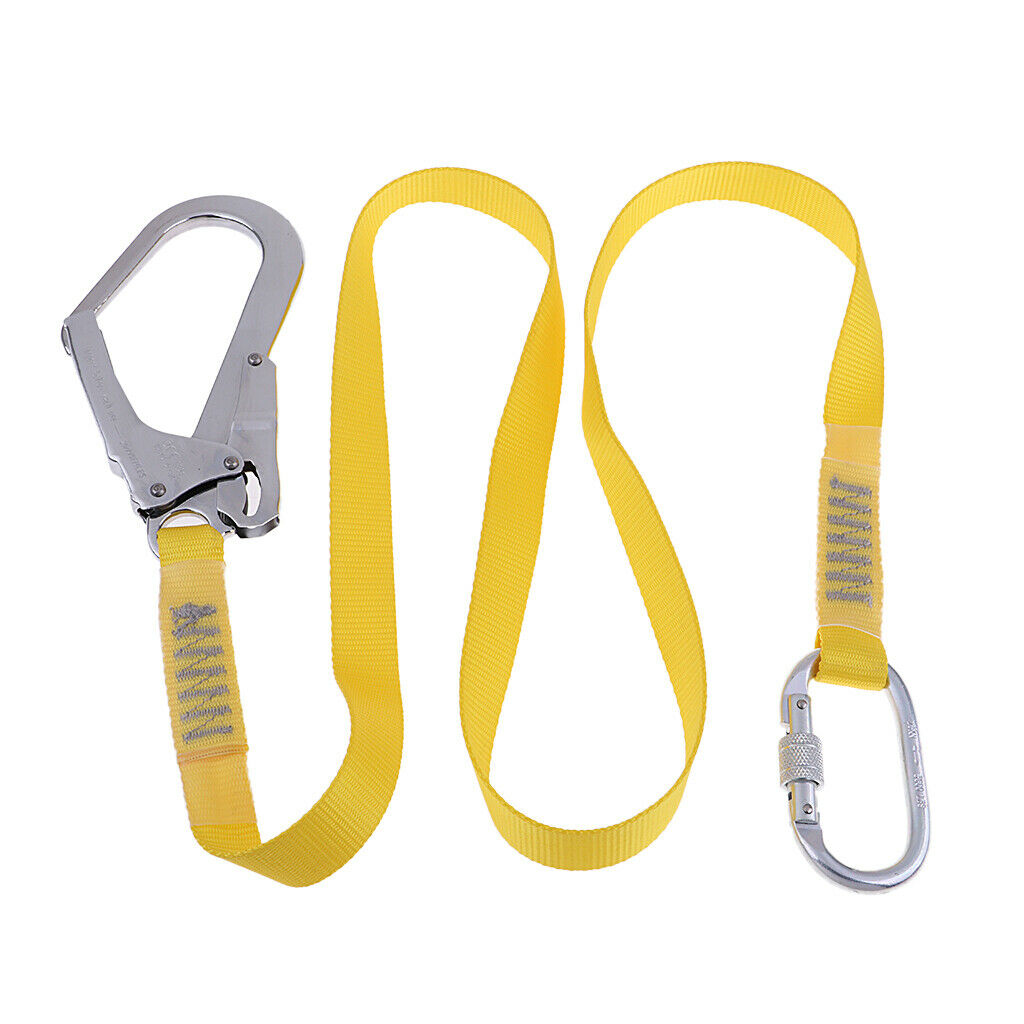 Outdoor Rock Climbing Lanyard Hardness Fall Protection Rope with Snap Hooks