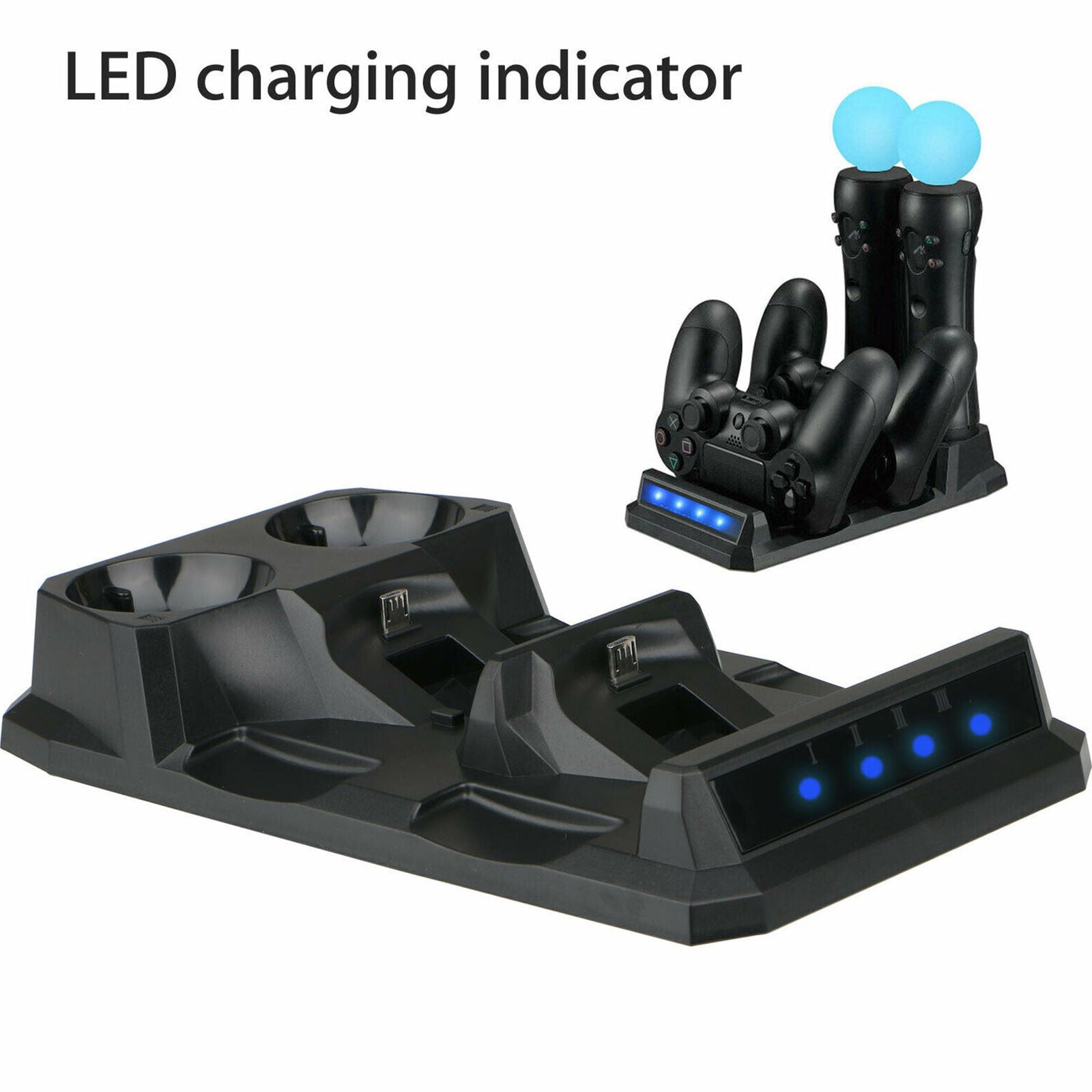 4 in 1 Controller Charger Dock Station Stand For Playstation PS4 PSVR VR Move