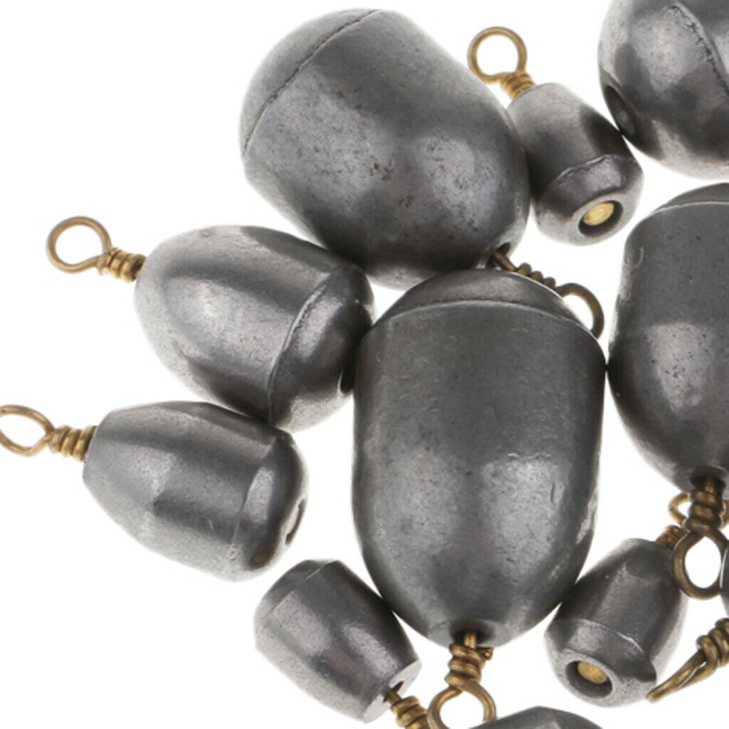 18pcs Iron Sinker Rig Fishing Weights Drop Shot Fishing Accessories 6 Sizes