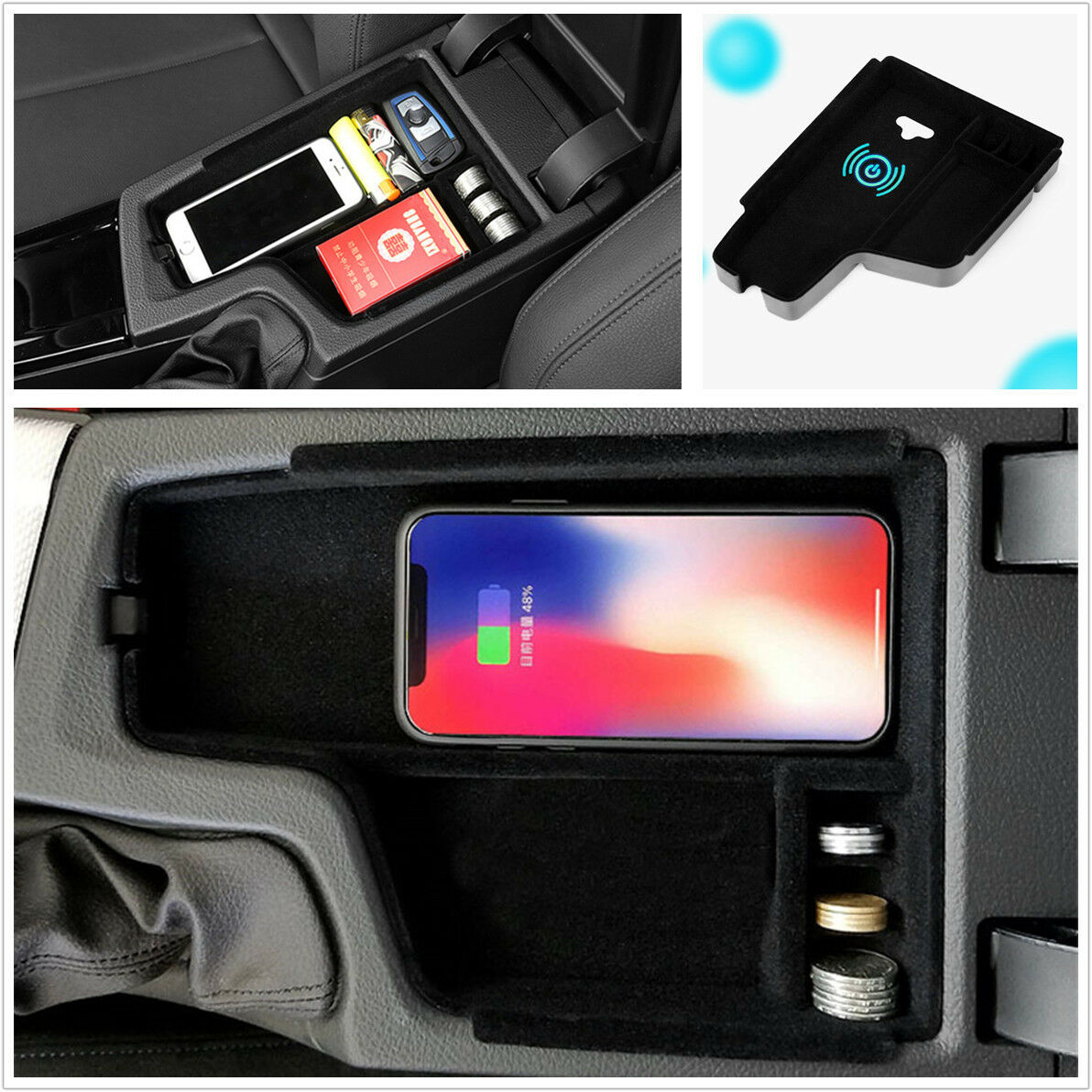 Mobile Phone Wireless Car Charger Storage Holder For BMW BMW 3 series 2012-2017