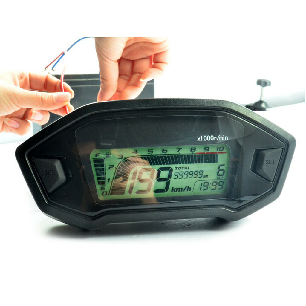 150mm LCD Digital Odometer Speedometer Tachometer for Motorcycle Scooter Tool