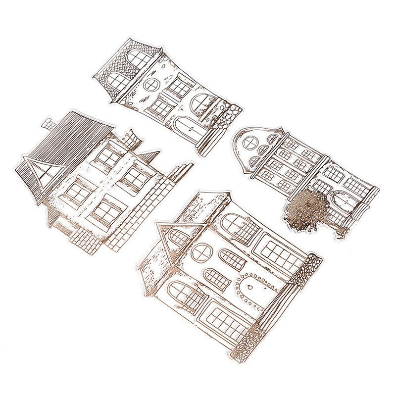 Houses Pattern Transparent Clear Stamp Silicone Seals DIY Scrapbooking Card M KX