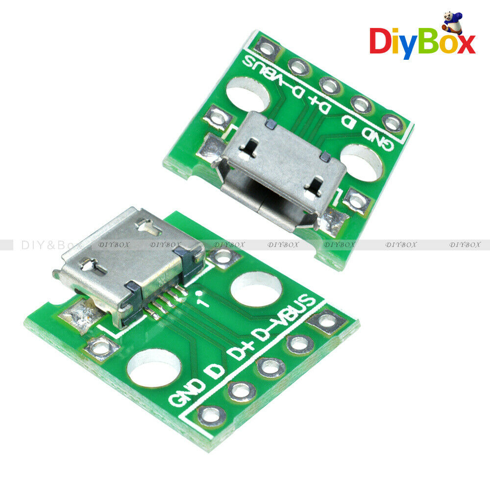 5PCS MICRO USB to DIP 5-Pin Pinboard 2.54mm micro USB type Female
