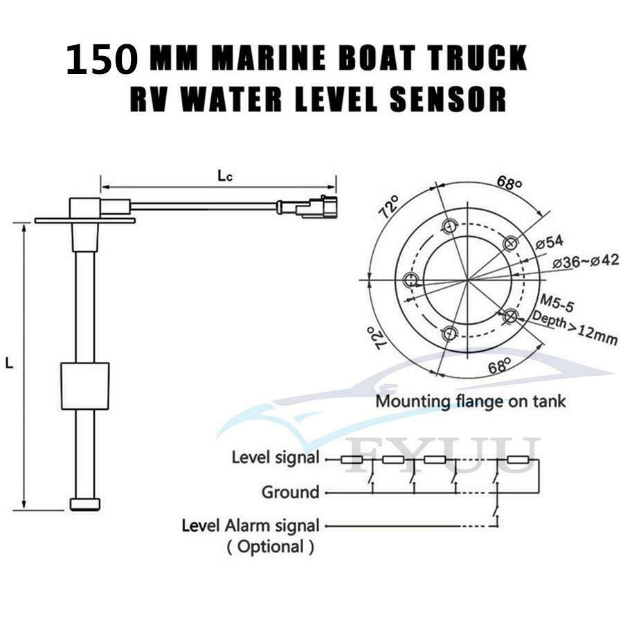 150mm Fuel Sending Unit Marine Truck Car RV Water Level Gauge Sensor 240-33ohms