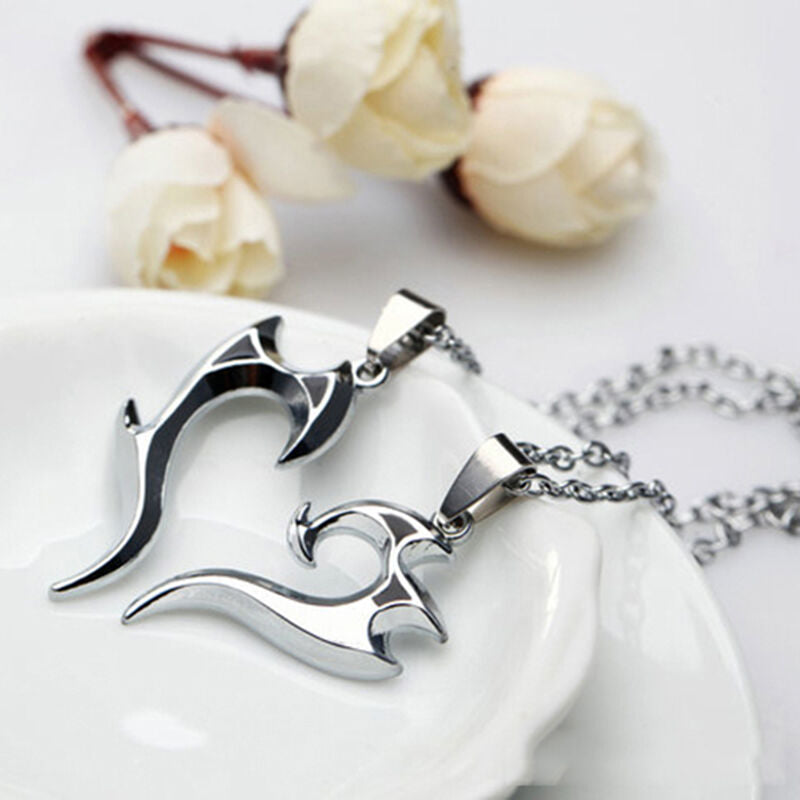 Romantic His & Hers Couples Pendant Necklace Chain For Women Men Lovers Gift