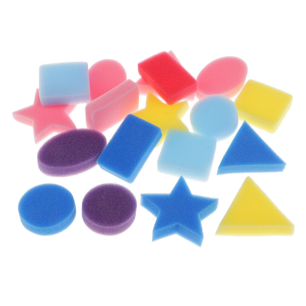 18Pack Geometric Painting Sponges for Early Learning Kids Painting Toys