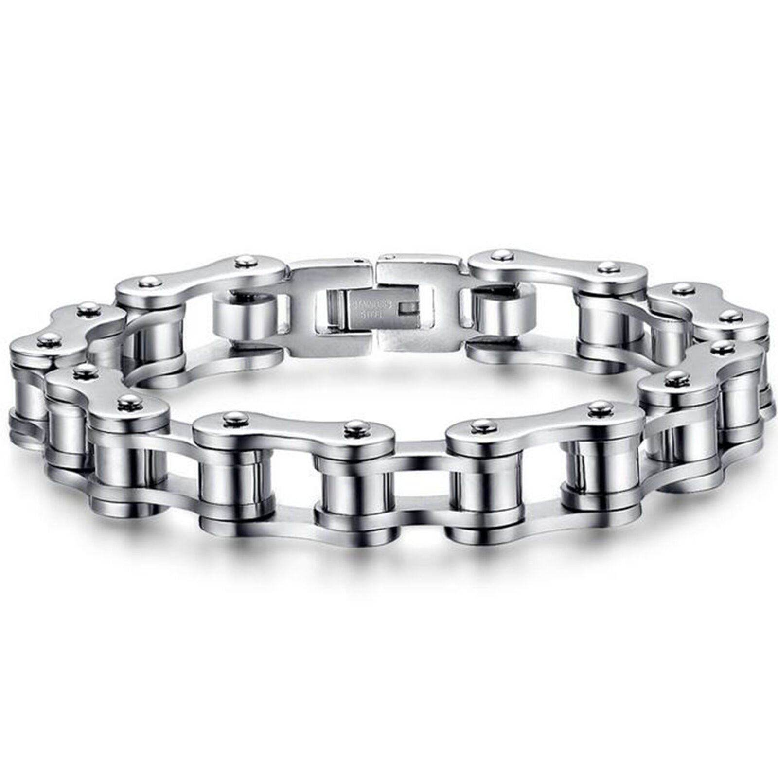Heavy Duty Men Biker Motorcycle 316L Stainless Steel Chain Bracelet Bangle
