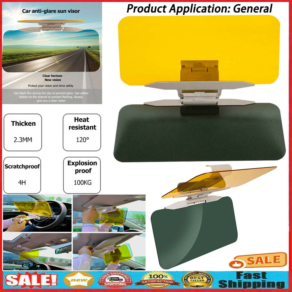 2 in 1 Car Sun Visor HD Anti Glare Dazzling Goggle Day Night Driving Mirror