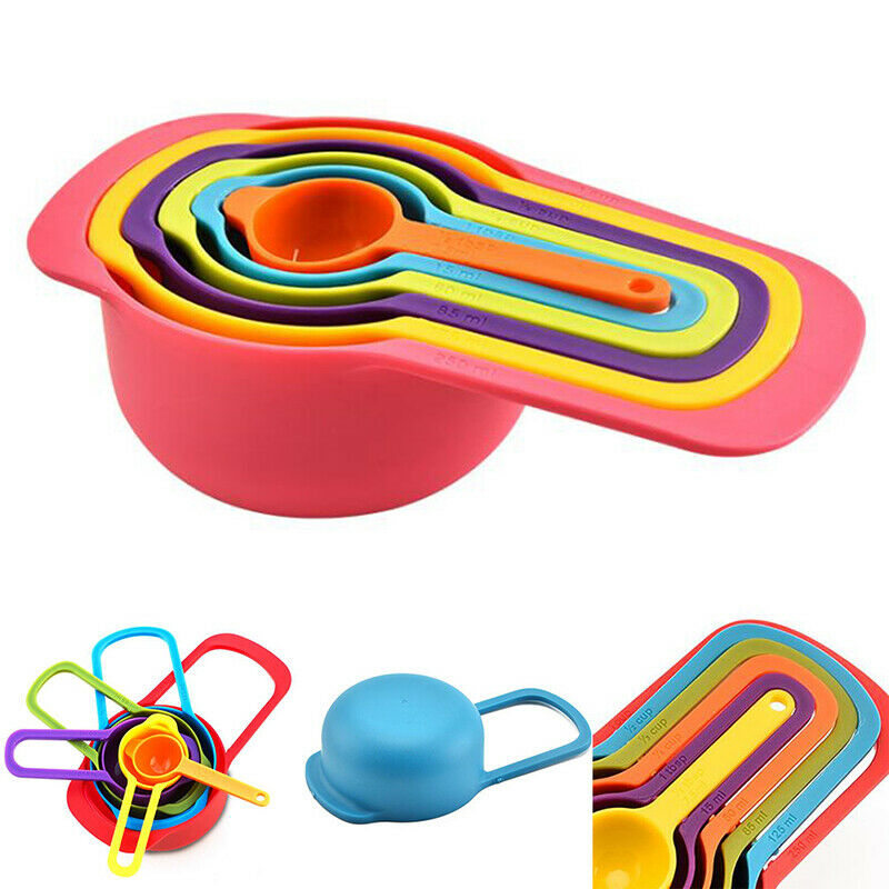 6Pcs Measuring Spoons Cup Kitchen Tool Baking Teaspoon Scale Measure Stac.l8