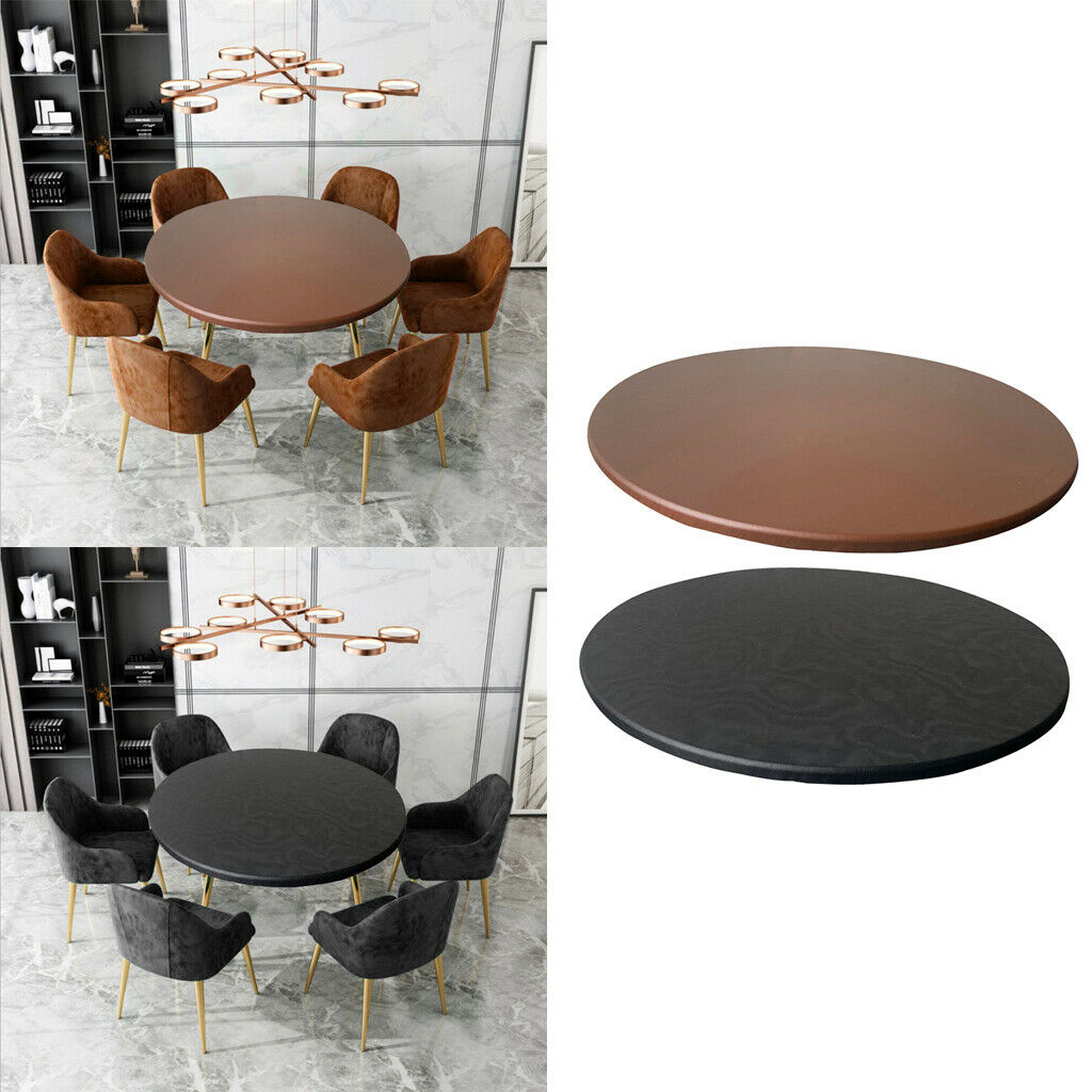 2 Pack Fitted Polyester Table Cover Cloth Round Tablecloths 48inch Dia