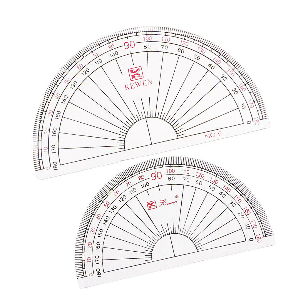 2pcs 180 Degree Protractor For Angle Measure - 10cm / 12cm