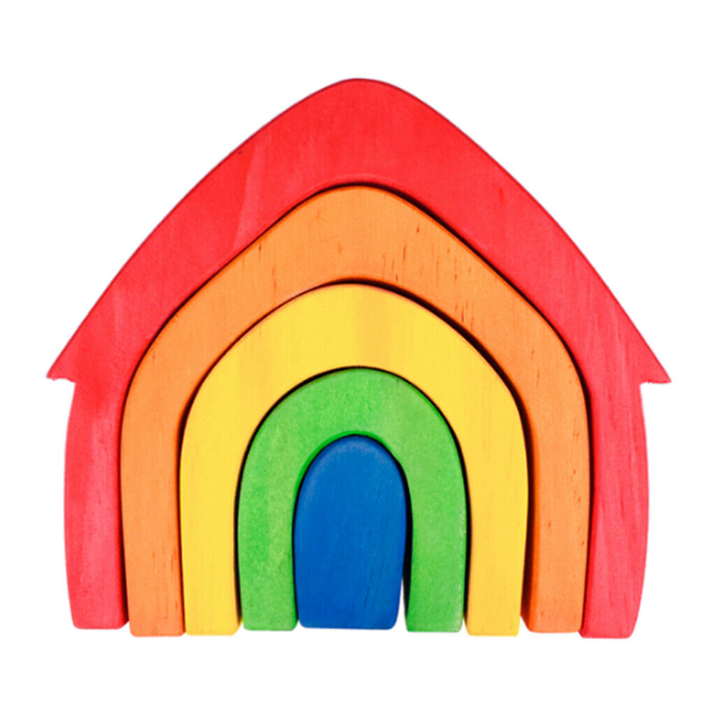 Colorful Stacking Blocks Jigsaw Puzzle DIY Learning IQ Game Present House