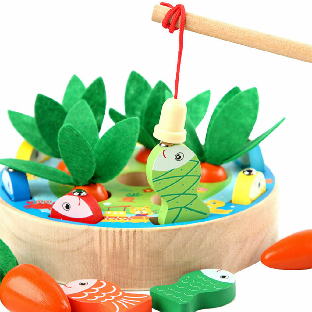 Fishing Game Rod & Fish Harvest Carrot Motor Skill Developmental Party Toys