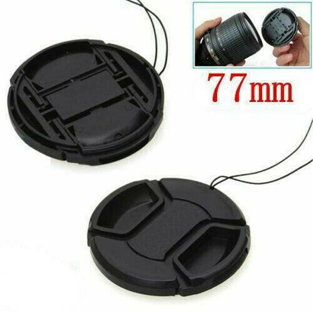 77mm Black Front Lens Cap Hood Cover Snap-on for Nikon Canon Tamron Tokina Sigma