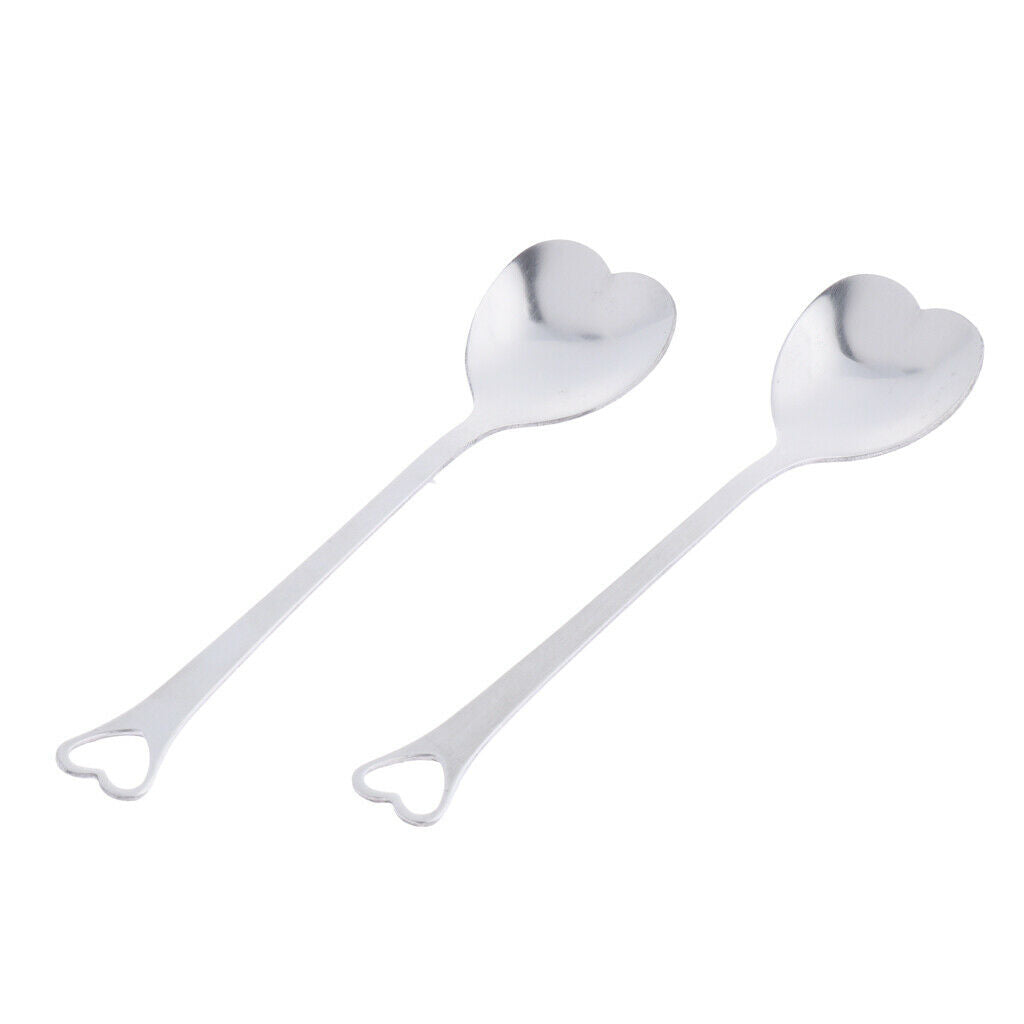 Set of 2 Food-Grade Stainless Steel Creative Coffee Spoons Tea Dessert Spoons