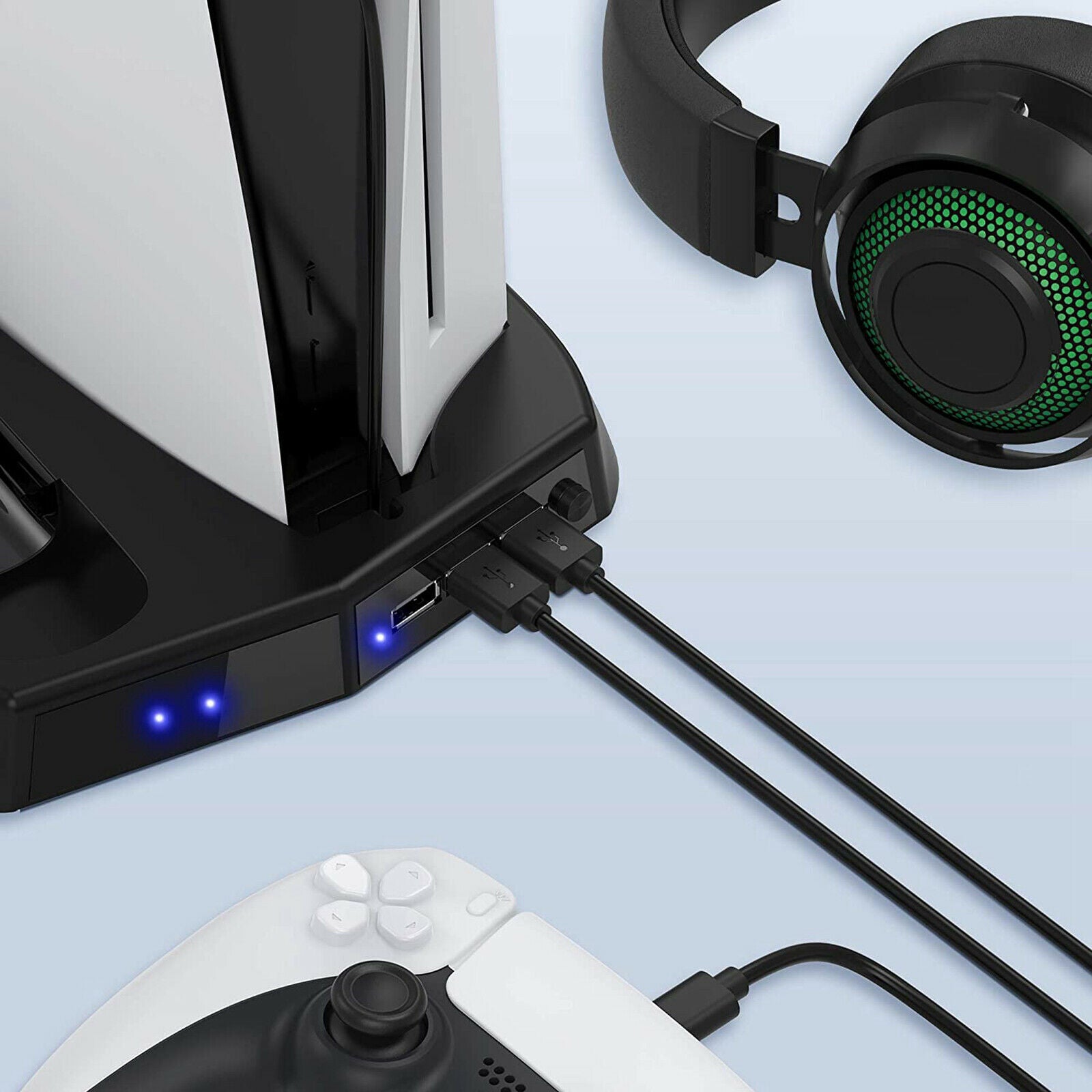 Vertical Cooling Stand with Controller Charging Dock for PS5 Digital Edition &