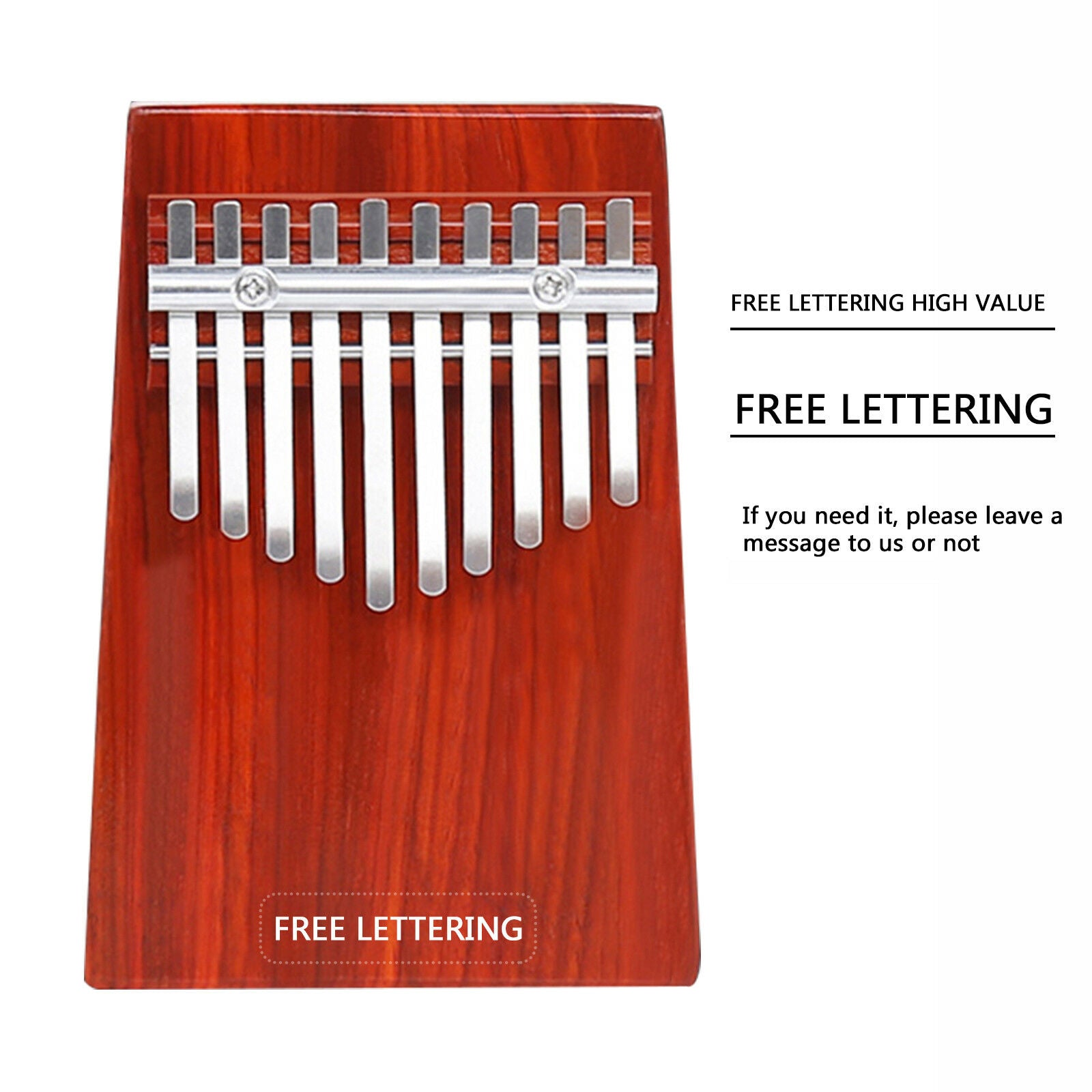 10 Keys Kalimba African Solid Mahogany Wood Thumb Piano Finger Percussion Gifts