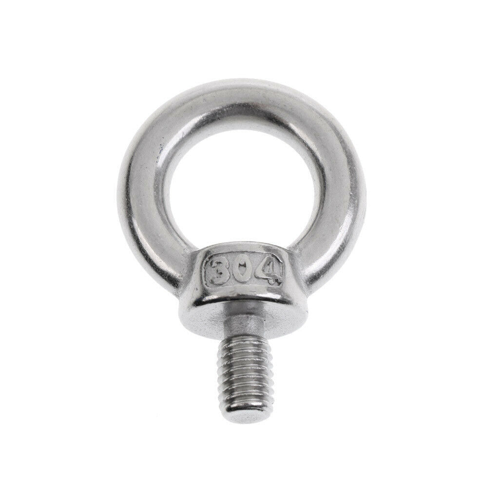 10Pcs 304 Machine Shoulder Lifting Eye Bolt Eye Screw Bolt Marine Eyebolt