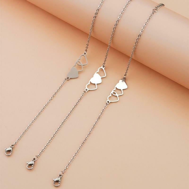 Creative Stainless Steel Heart-shaped Card Bracelet 3-piece Set for Friends