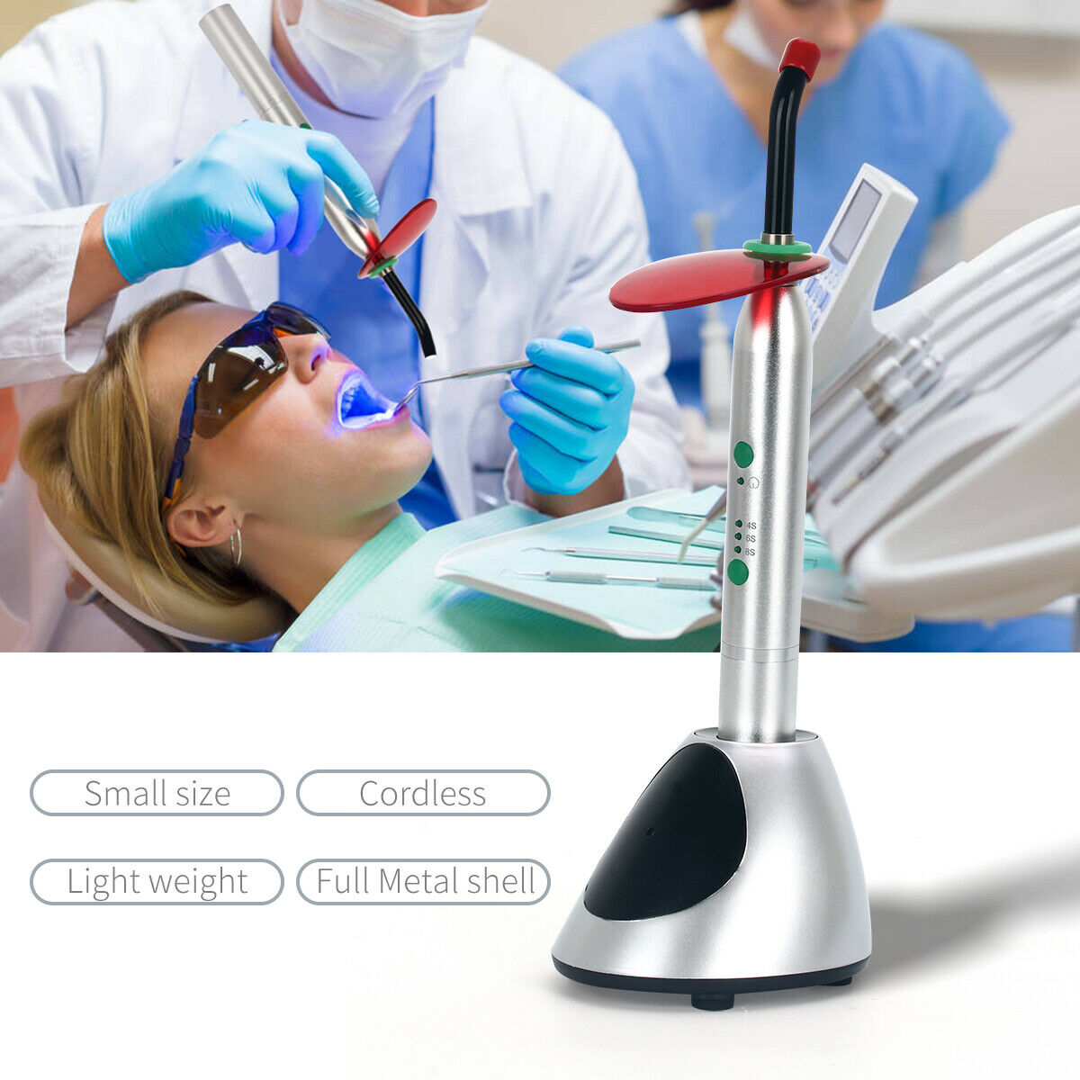 Dental Cordless Wireless LED Curing Light Lamp YS-C High Power 2700mw/c㎡