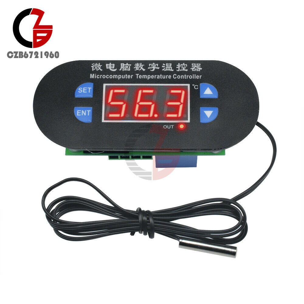 12V Digital LED Heat Cool Thermostat Temperature Controller w/ NTC Sensor Probe