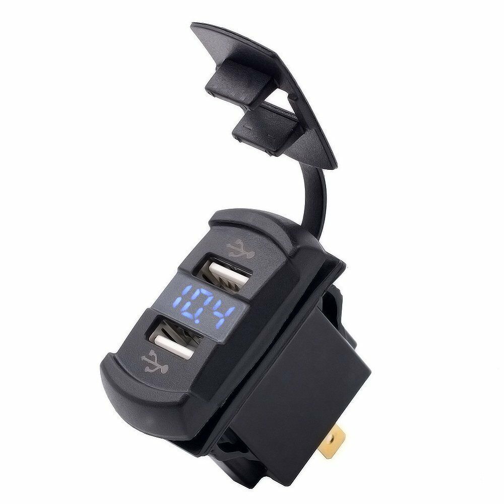 Useful Auto Boat Car SUV Backlit Rocker Switch 12V-24V Dual Blue LED USB Charger