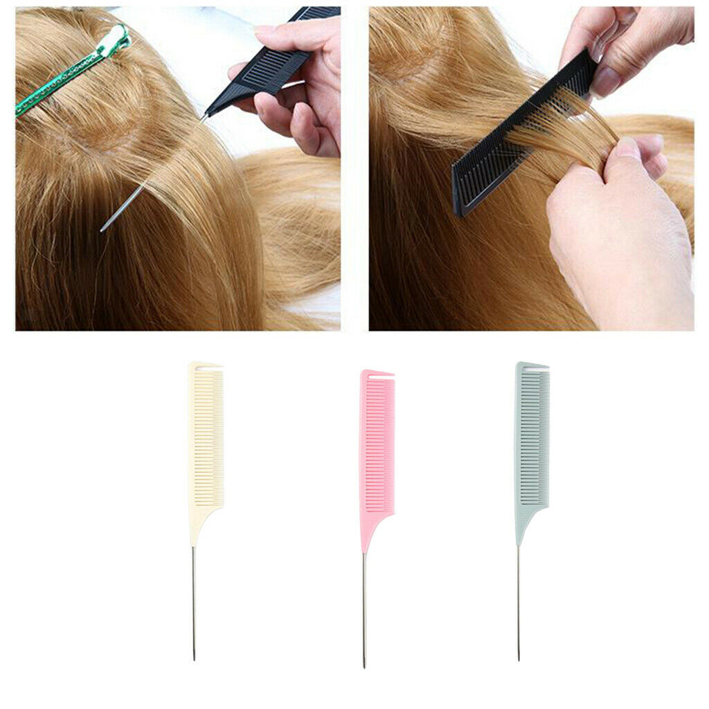 3Pcs ABS Weave Highlighting Foiling Hair Comb Salon Dyeing Combs Brush