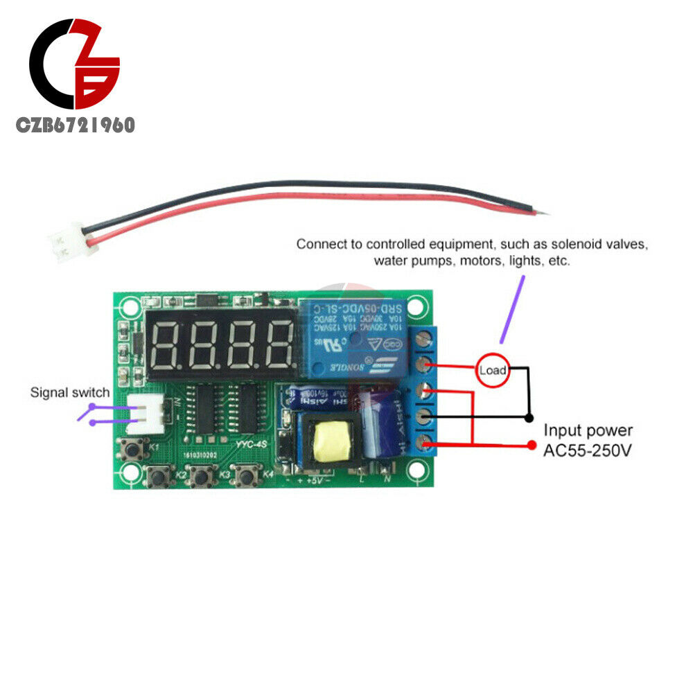 Multifunction Digital Display Time Control Relay Module AC110V / 220V 5A