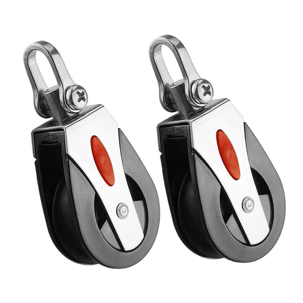 41mm Marine 316 SS Block Rope Pulley Nylon Sheave Sailing Boat+Ball Bearings