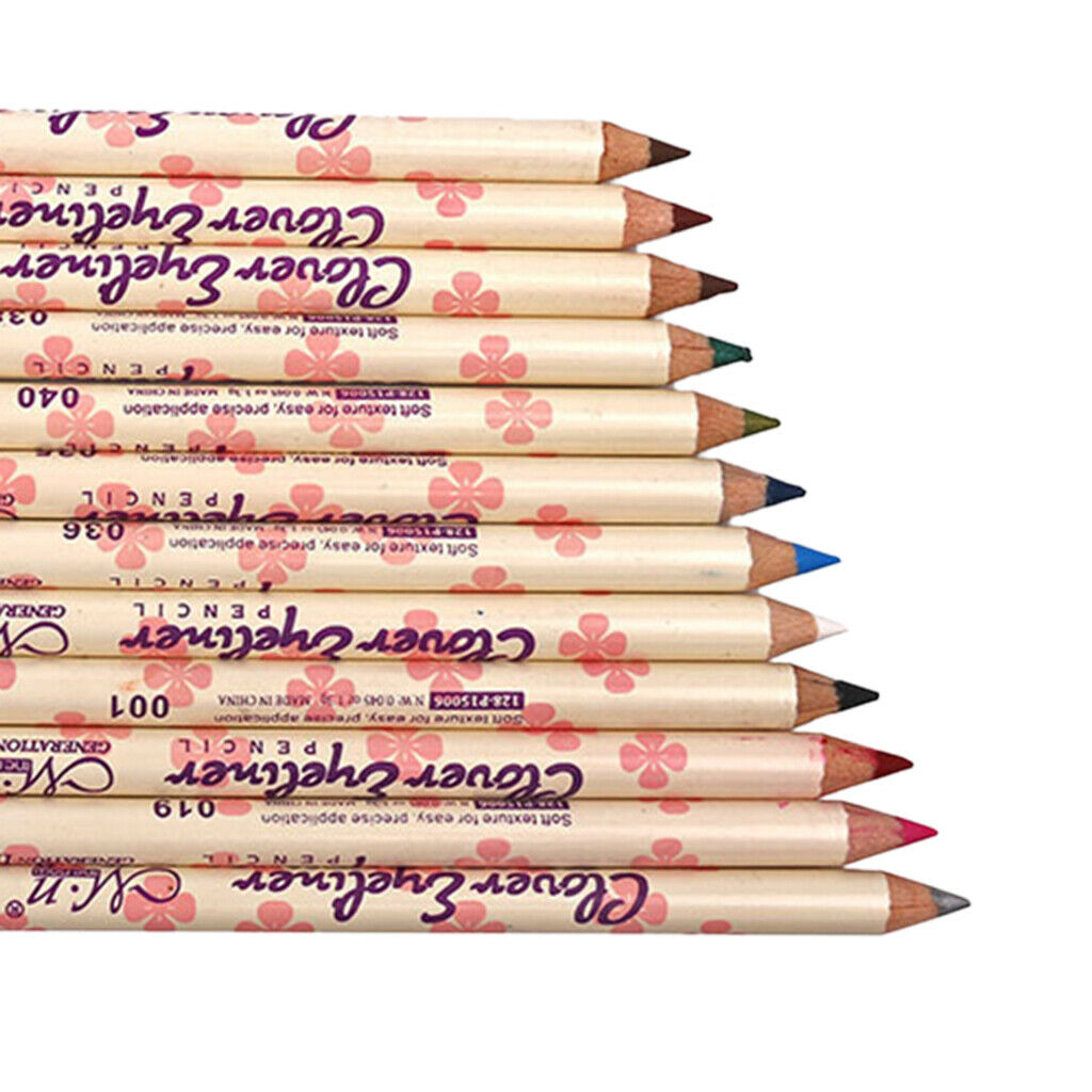 12pcs/Kit 12 Colors Professional Eyeliner Makeup Waterproof Eye Liner Pencil